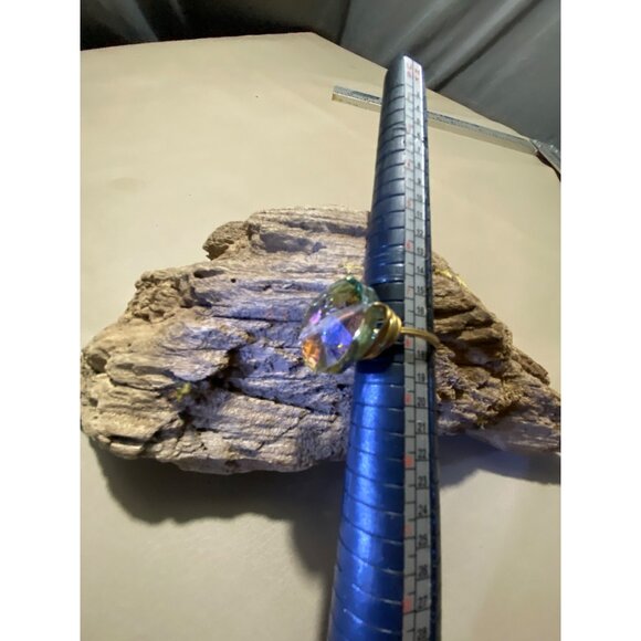 Handcrafted Wire Wrapped Multi-Color Gemstone Ring Size 8 - Picture 3 of 16